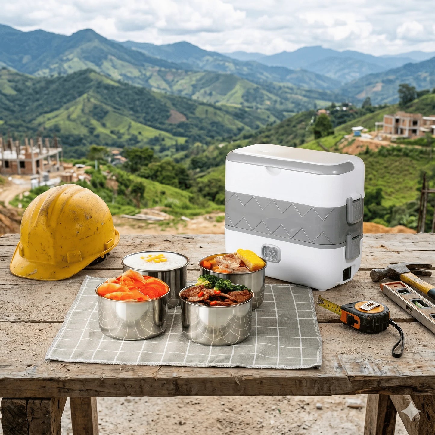 Lonchera Eléctrica Premium: 2 Niveles y 4 Compartimentos